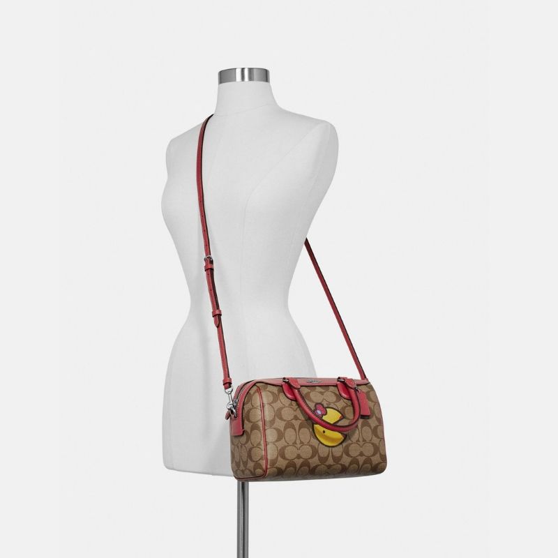 authentic coach mini bennett satchel in signature canvas crossbody bag