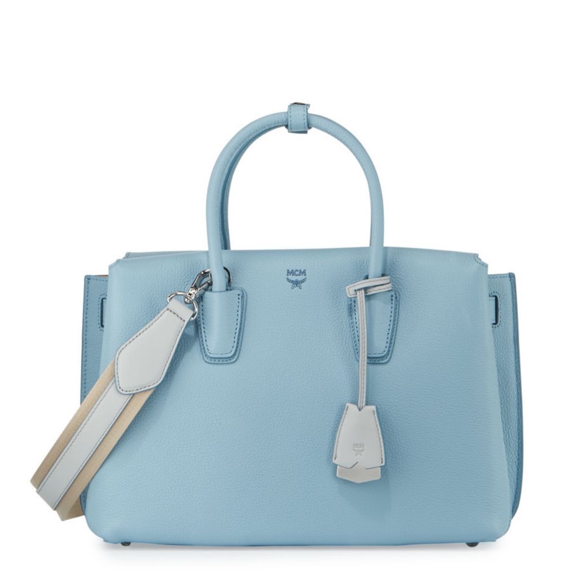 Light Blue Leather Tote Bags