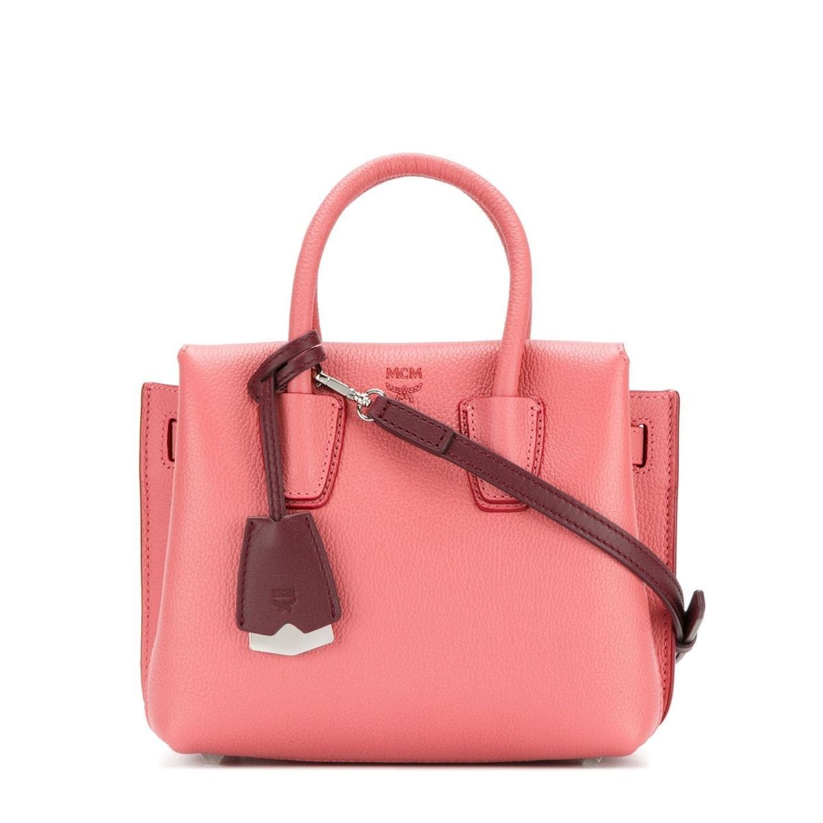 MCM Pink Blush Signature Monogrammed Leather Small Crossbody Bag