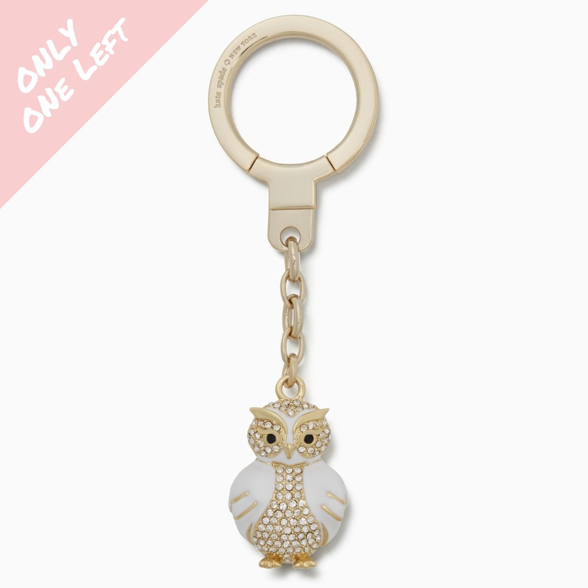 NWT Kate Spade New York Owl Furry Bag Charm Key Chain Fob $89