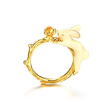 Seven Season Enamel Bunny Rabbit Cocktail Ring