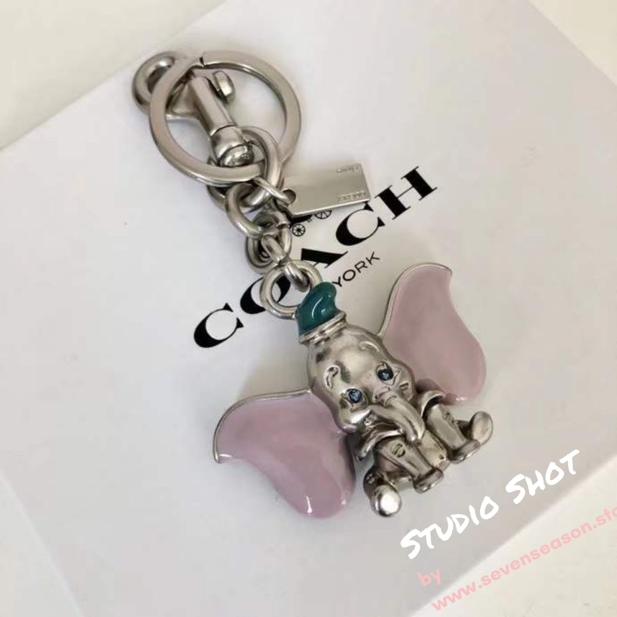 Coach Disney X Coach 88551 Jeweled shops Dumbo Bag Charm in SV/MULTI.