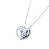 Open Heart Mom's Hug Pendant Necklace