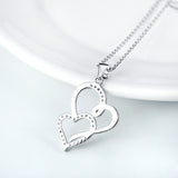 Two Hearts Together Pendant Necklace