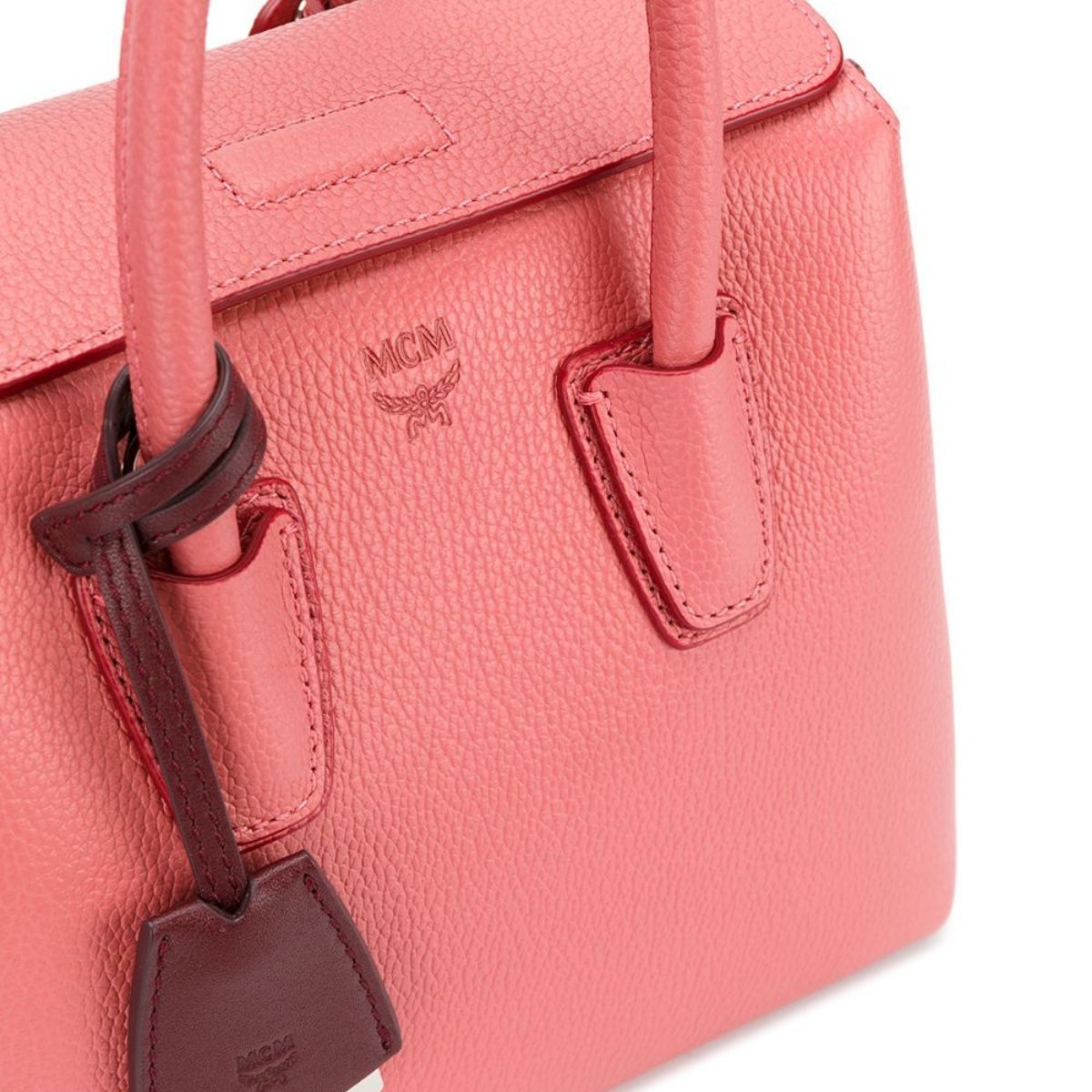 MCM Milla Mini Tote Bag In Blush Pink Park Avenue Leather