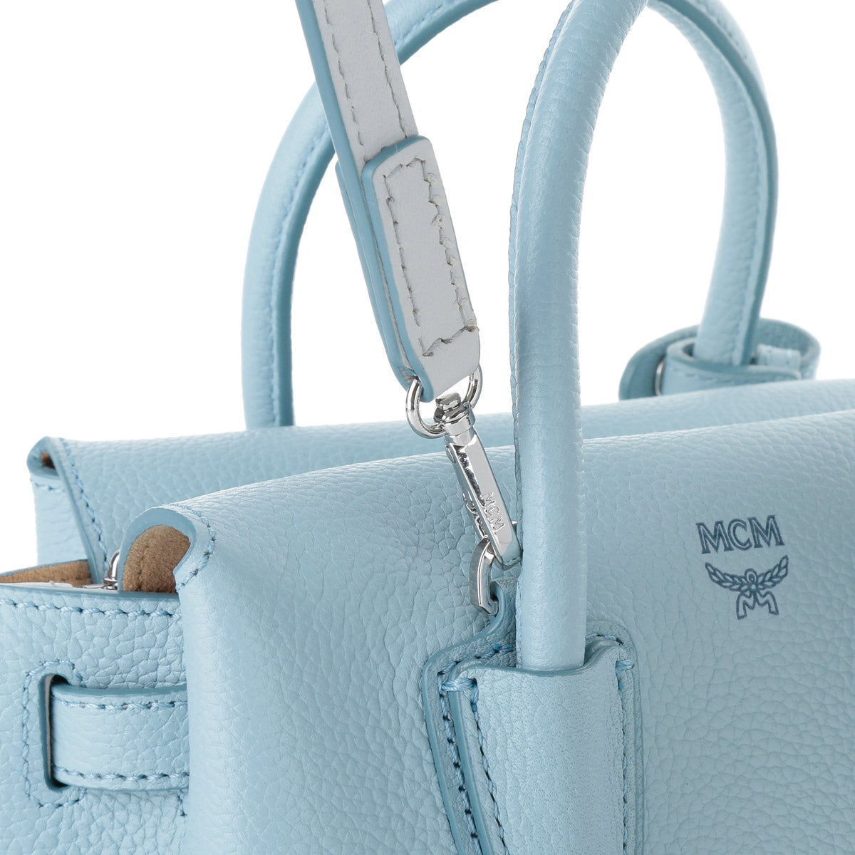 Milla Medium Leather Sky Blue Tote Bag