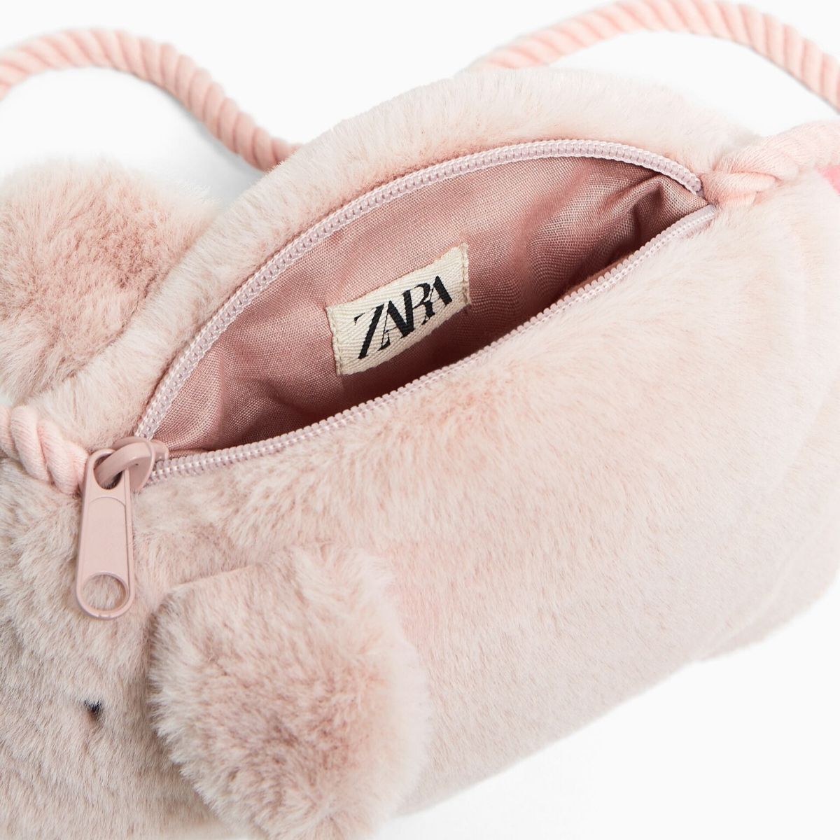 Zara fuzzy pig crossbody bag sale