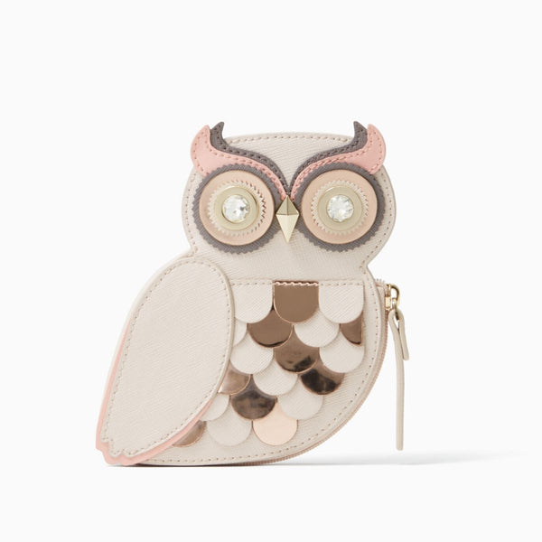 NWT Kate Spade New York Sequin Patent Leather Owl Coin Purse