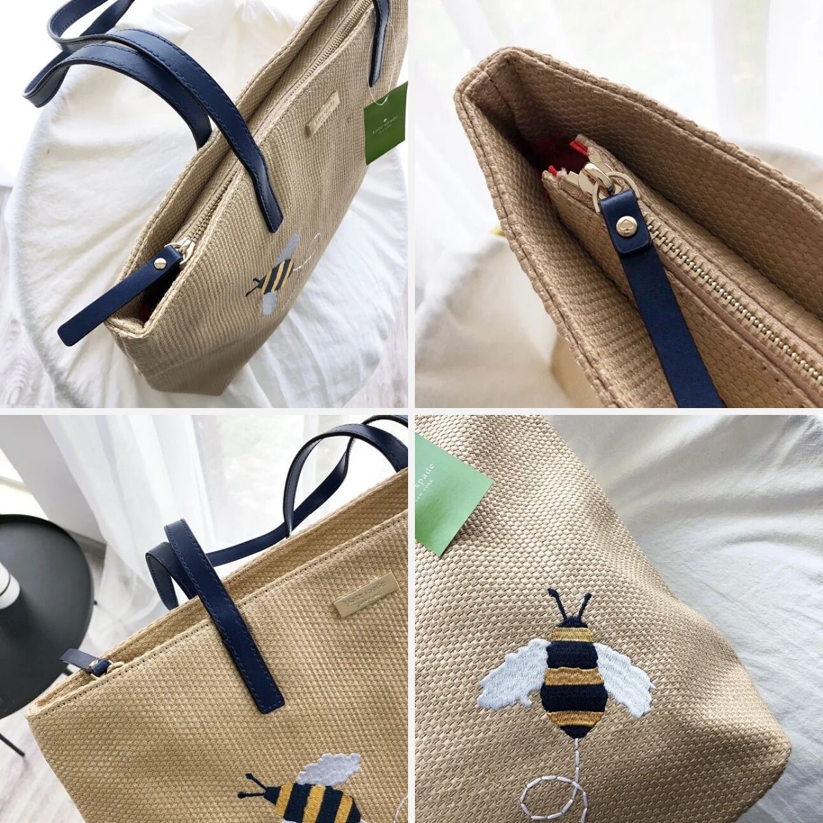 Kate spade straw tote on sale